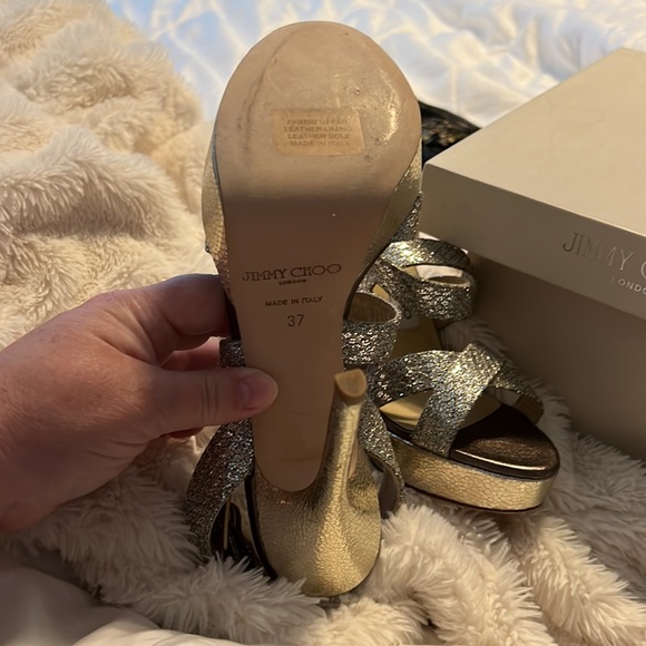 Jimmy Choo NWT Glitter Fab Platform Heels - Picture 6 of 9